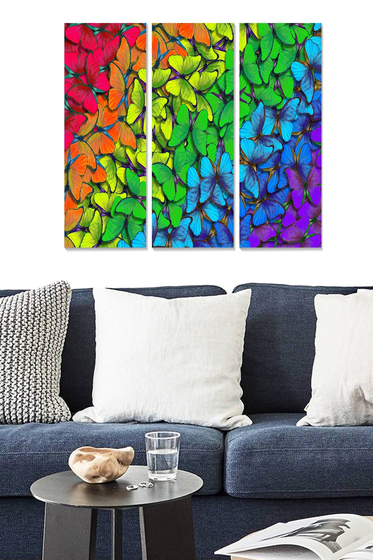 Conjunto de Quadros Decorativos em MDF Multicolor – 3 Peças, 70x50 cm (Total)