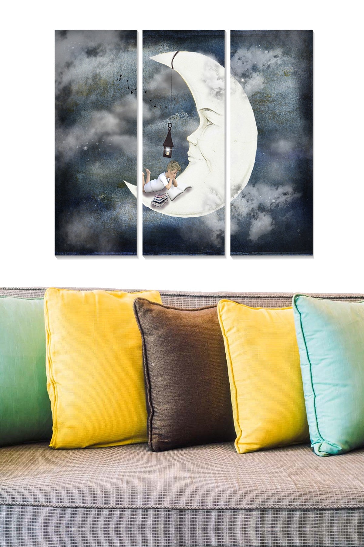 Tríptico Decorativo em MDF Multicolor – 3 Peças (20x50 cm cada) | Total 70x50 cm | Espessura 3 mm