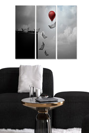 Quadro Decorativo em MDF (Conjunto de 3 Peças) Multicolor — 20 x 50 cm cada, total 70 x 50 cm, espessura 3 mm, 1 kg