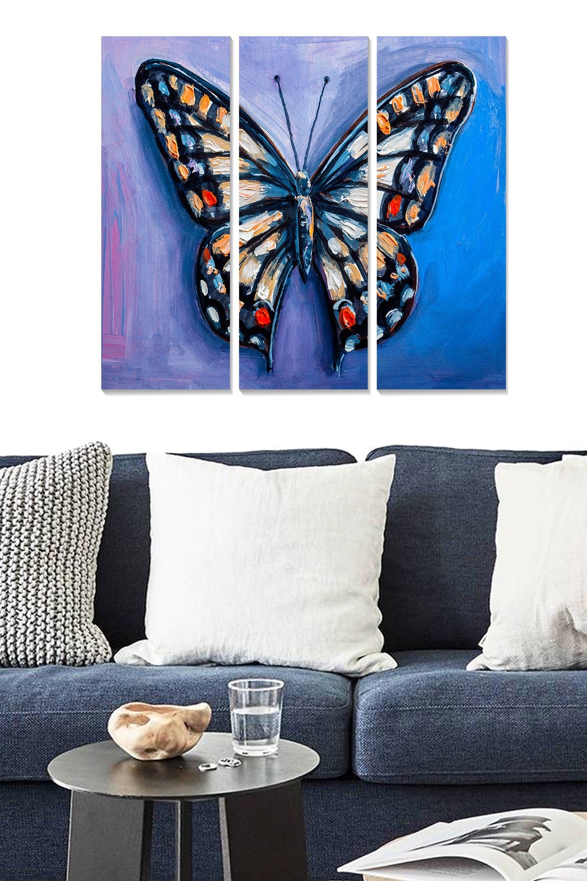 Tríptico Decorativo em MDF Multicolor – 3 Peças (20x50 cm cada) | Total 70x50 cm | 100% MDF 3 mm