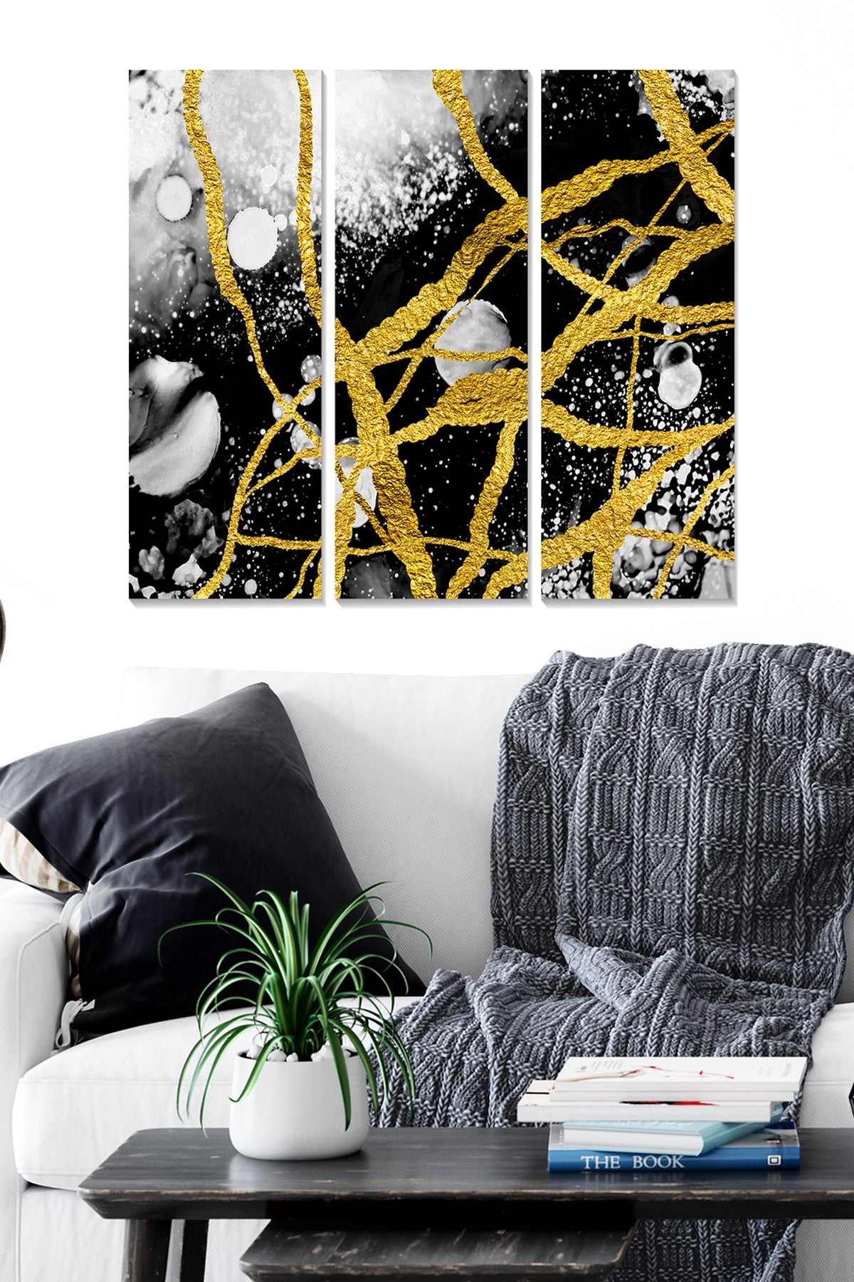 Quadro Decorativo em MDF Multicolor – Conjunto 3 Peças (70x50 cm) | Painéis 20x50 cm, MDF 3 mm