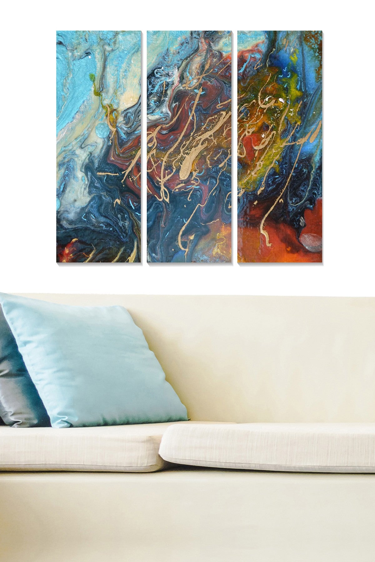 Conjunto de Quadros Decorativos em MDF (3 Peças) Multicolor 70x50 cm, Espessura 3 mm