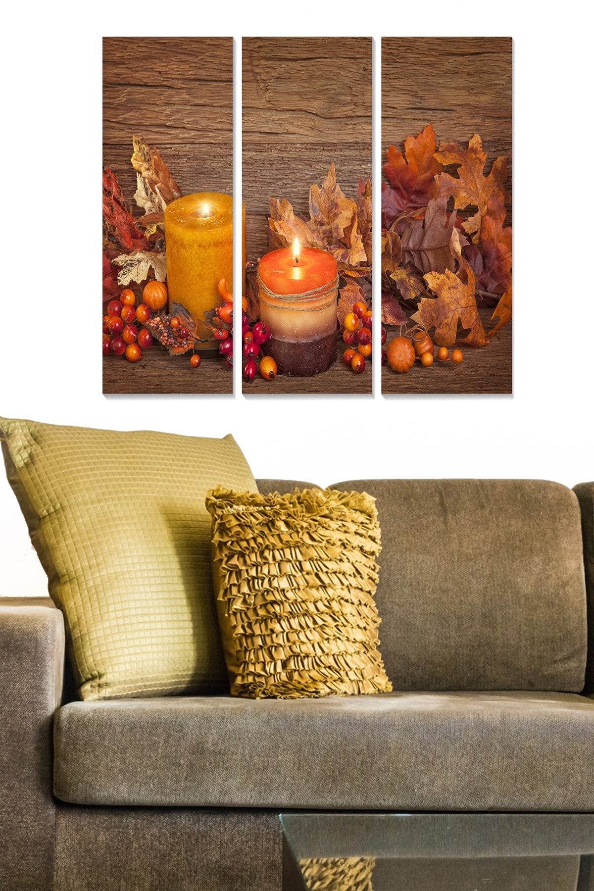 Quadros Decorativos em MDF (3 Peças) Multicolor – 20x50 cm cada, 70x50 cm total – MDF12843