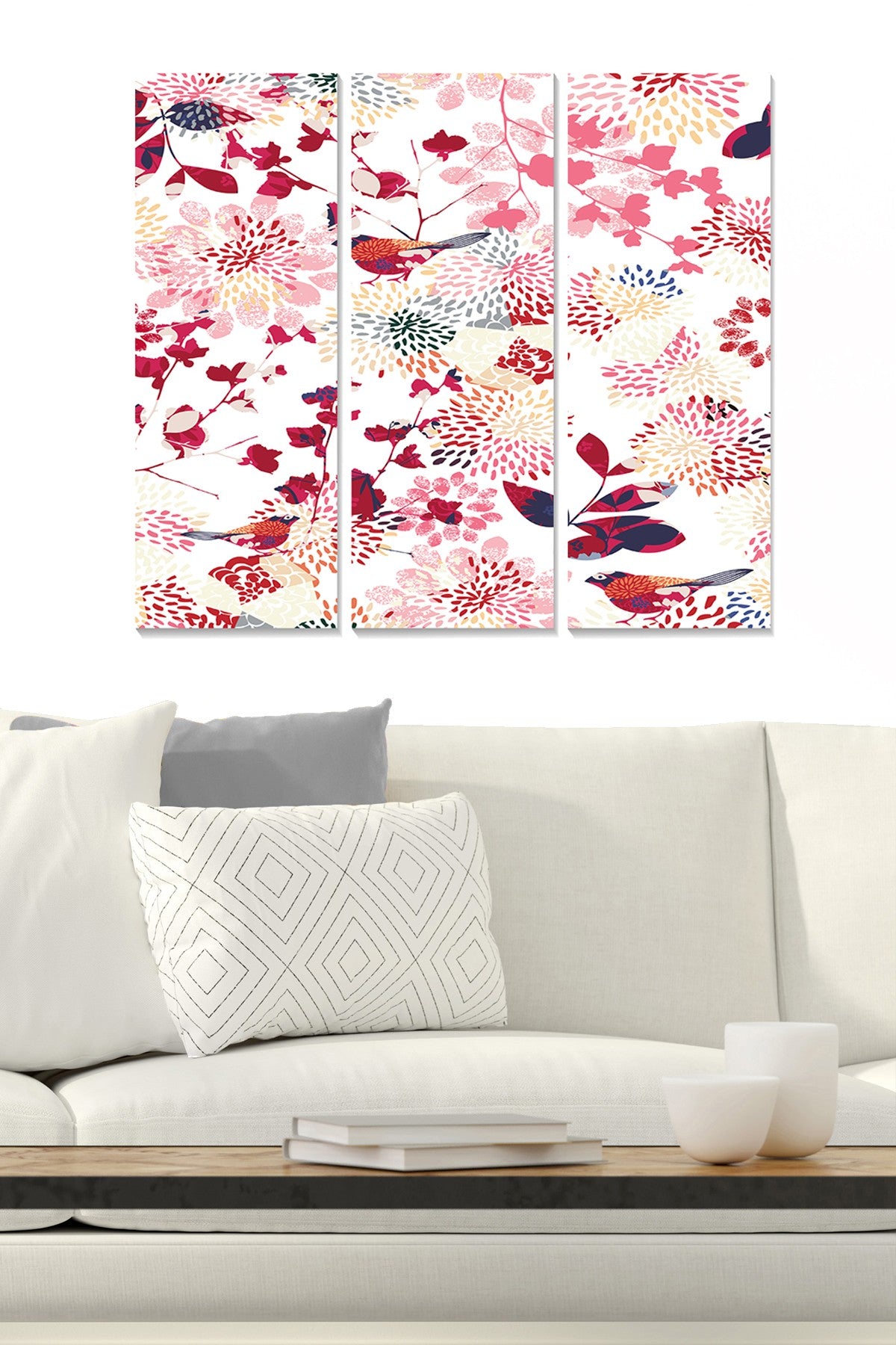 Conjunto de Quadros Decorativos em MDF (3 Peças) – Multicolor – 70x50 cm Total (3x 20x50 cm), 3 mm