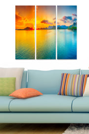 Quadro Decorativo em MDF Multicolor – Conjunto de 3 Peças, 70x50 cm (cada 20x50 cm), Espessura 3 mm