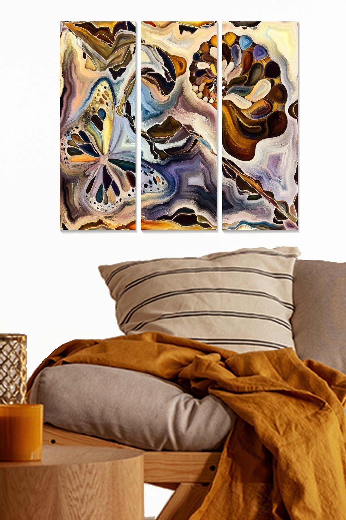 Quadro Decorativo em MDF Multicolor (Conjunto de 3) — 70x50 cm, 3 mm