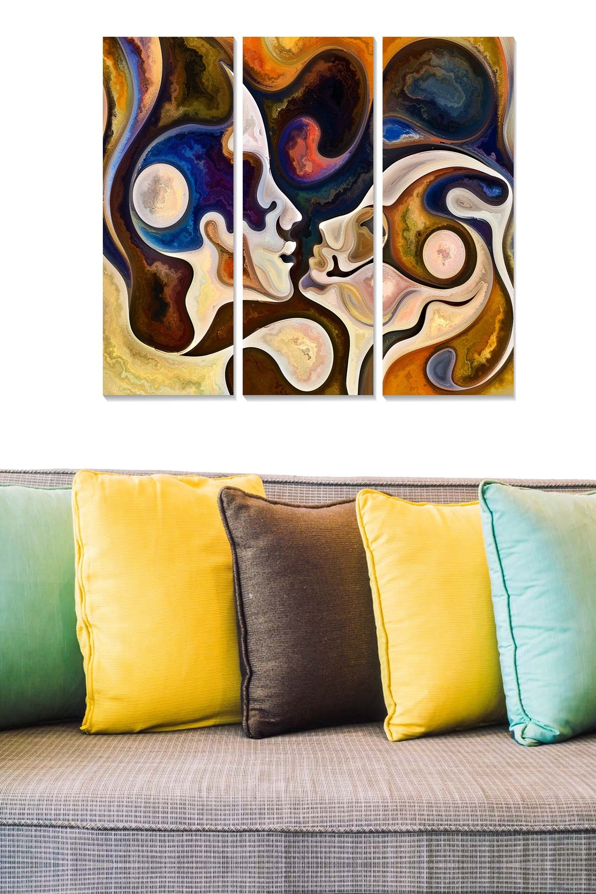 Tríptico Decorativo em MDF Multicolor — 70x50 cm (3 Peças, 3 mm)