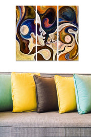 Tríptico Decorativo em MDF Multicolor — 70x50 cm (3 Peças, 3 mm)