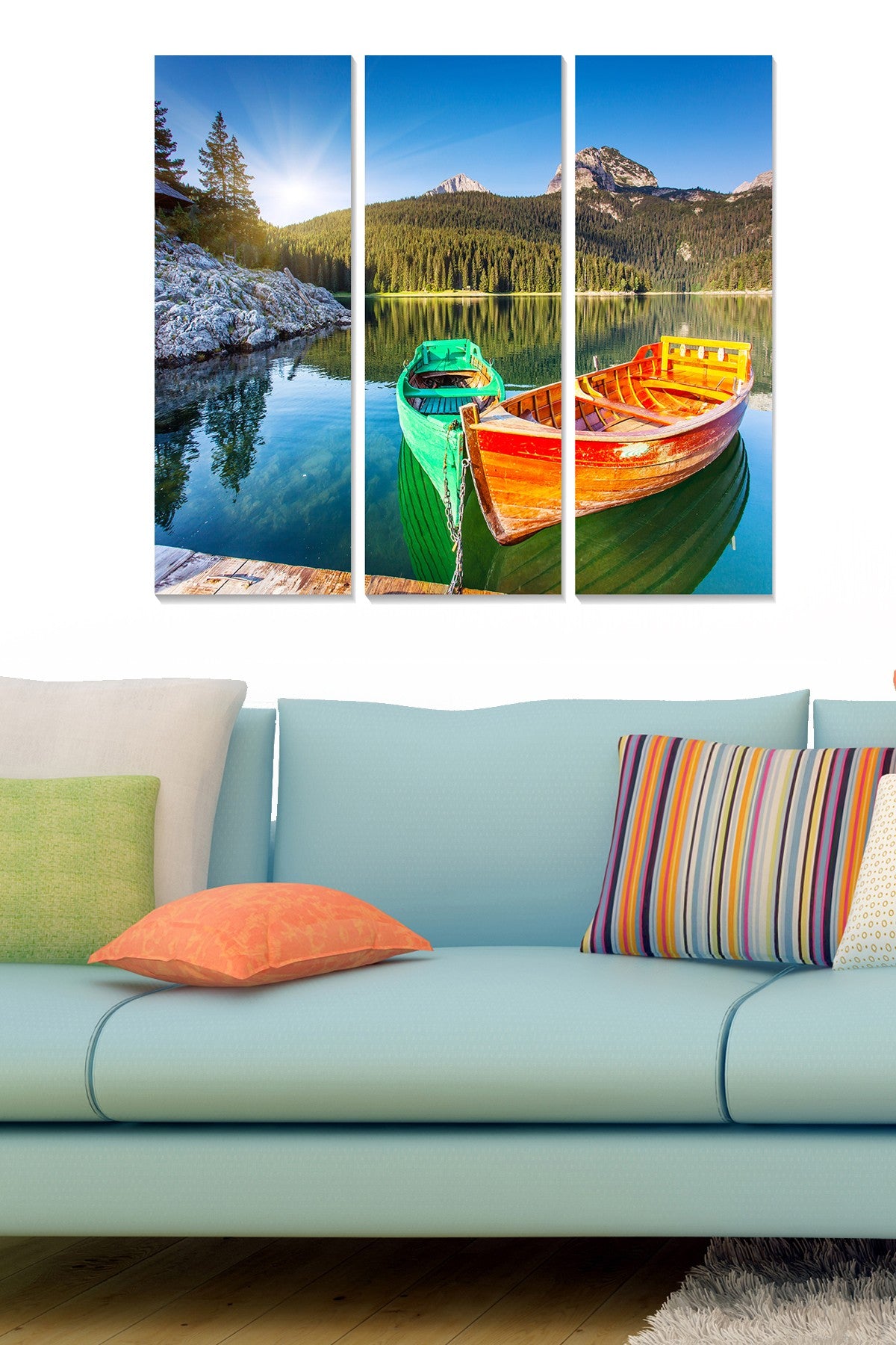 Quadro Decorativo em MDF Multicolor (Conjunto 3 Peças) – 70 x 50 cm, Espessura 3 mm (MDF130714175)