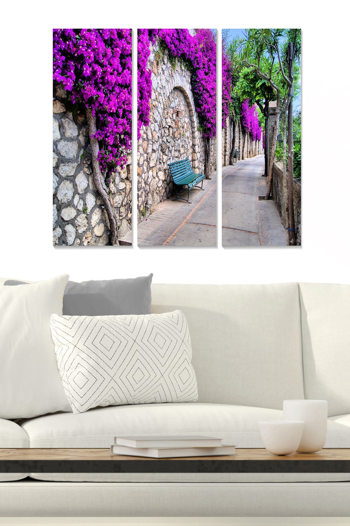 Conjunto de Quadros Decorativos em MDF Multicolor (3 Peças) – 70x50 cm, Esp. 3 mm