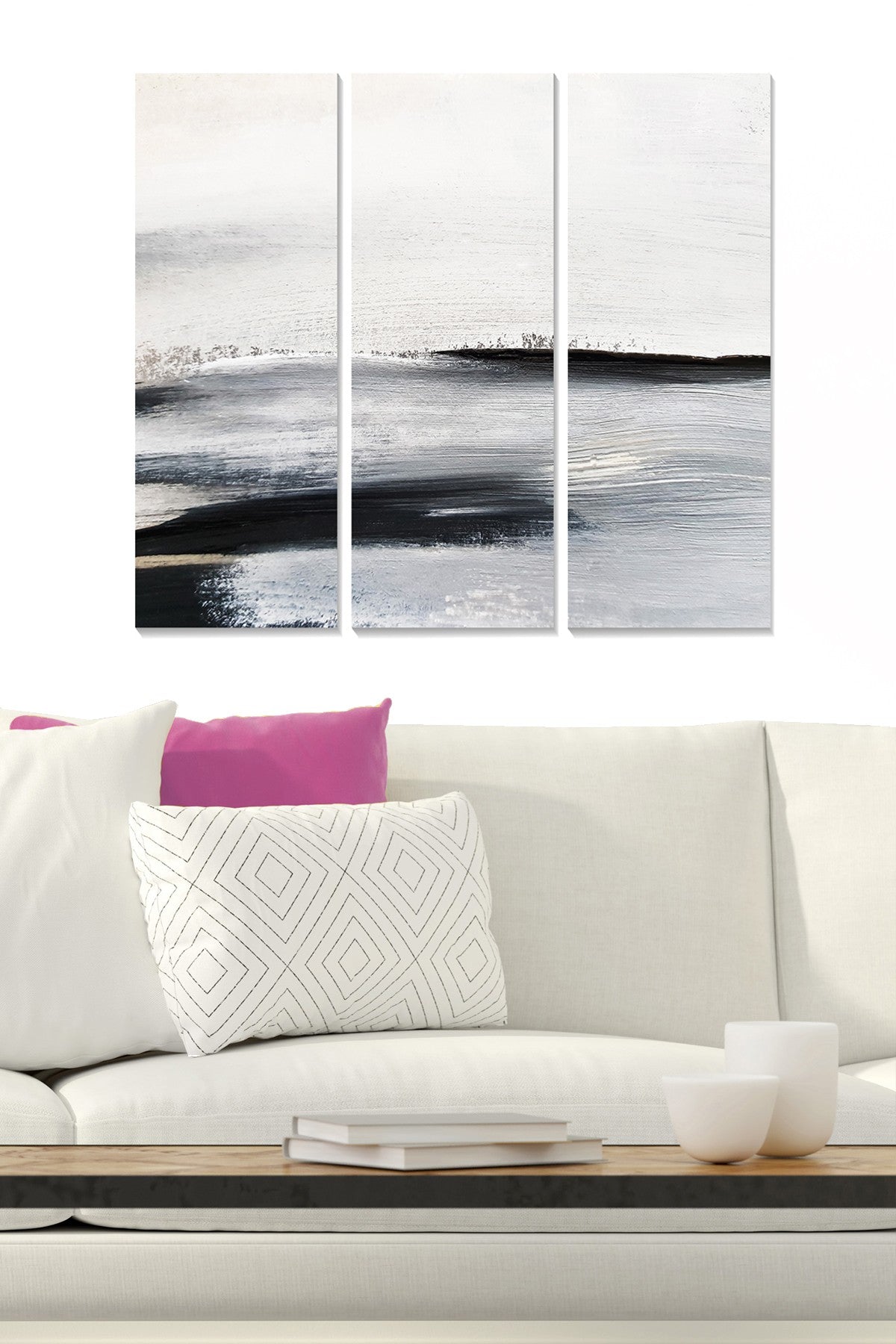 Conjunto de Quadros Decorativos em MDF 3 mm (3 Peças) Multicolor – 70x50 cm (20x50 cm cada)