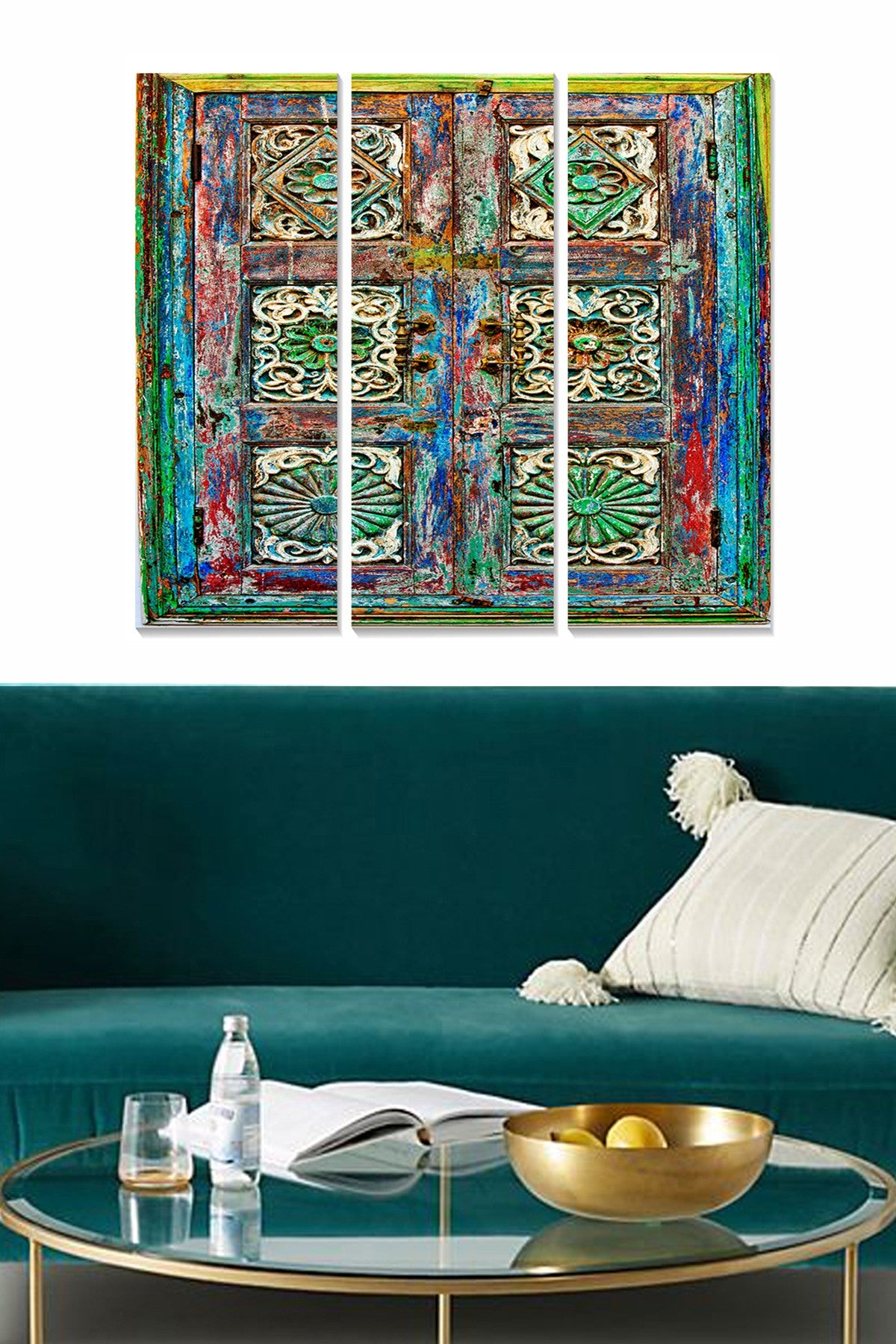 Tríptico Decorativo em MDF Multicolor 70x50 cm – 3 Peças (20x50 cm cada, 3 mm)