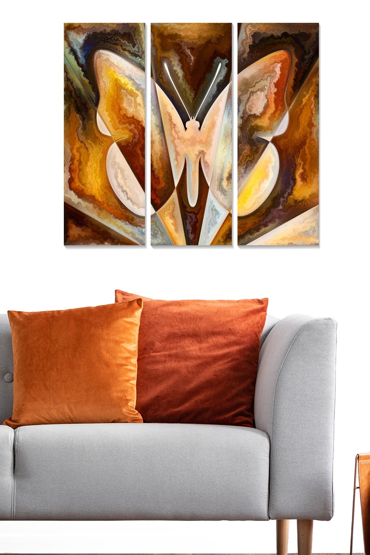 Quadro Decorativo em MDF Multicolorido – Conjunto de 3 Peças (20x50 cm cada, total 70x50 cm, 3 mm)