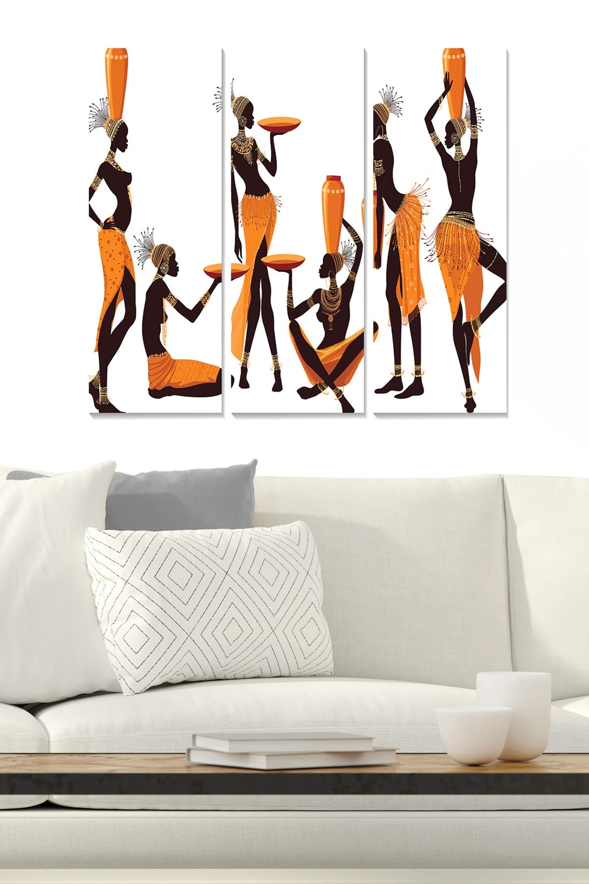 Quadro Decorativo em MDF Multicolor — Conjunto de 3 Peças (20 x 50 cm cada, total 70 x 50 cm), 100% MDF 3 mm — MDF133113323