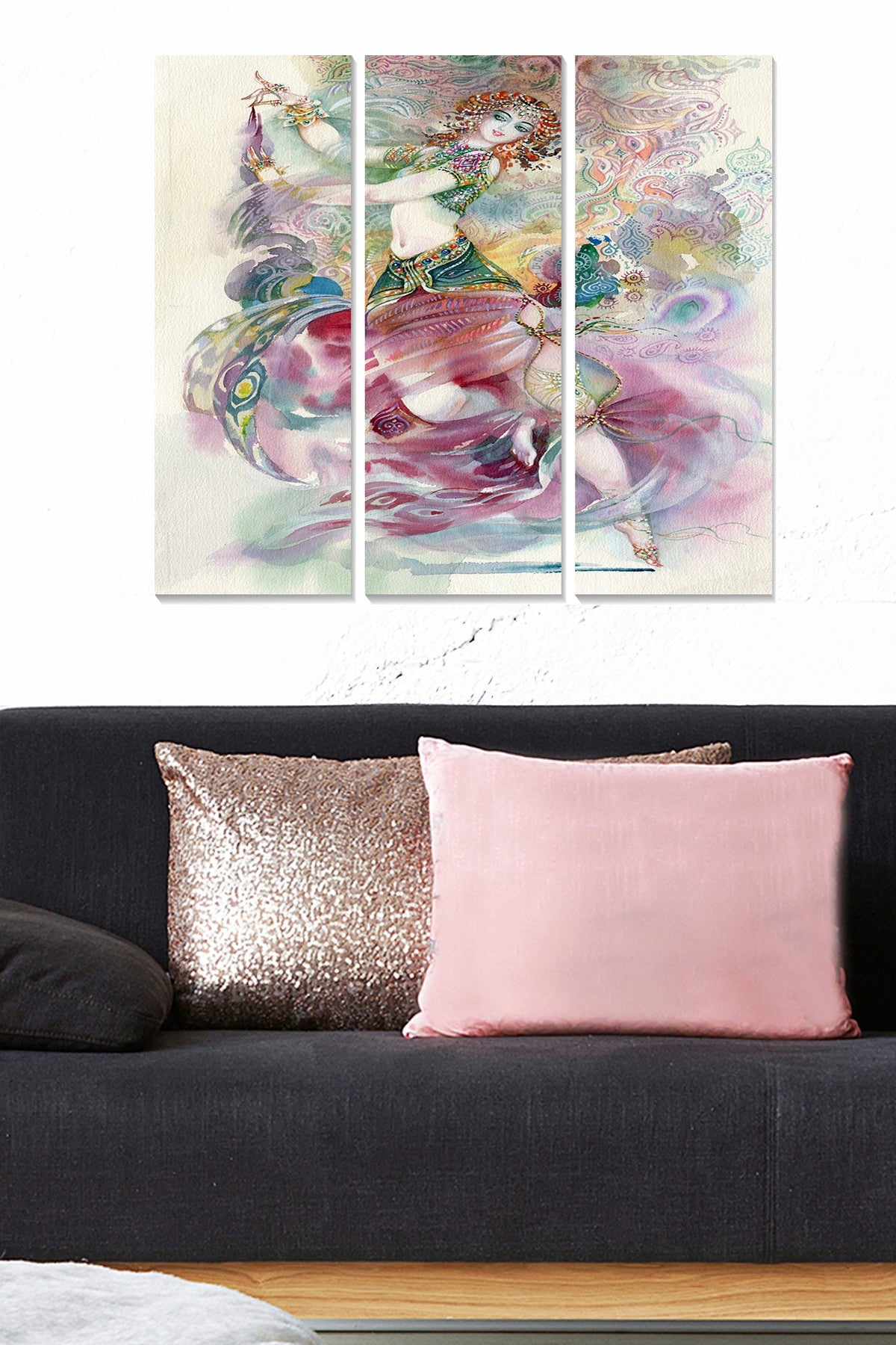 Quadro Decorativo Multicolor em MDF – Conjunto de 3 Peças (70 x 50 cm, 3 mm)