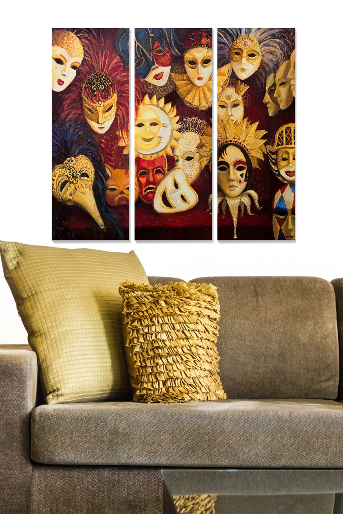 Quadro Decorativo em MDF (3 Peças) Multicolor | 20x50 cm cada | Total 70x50 cm | MDF 3 mm