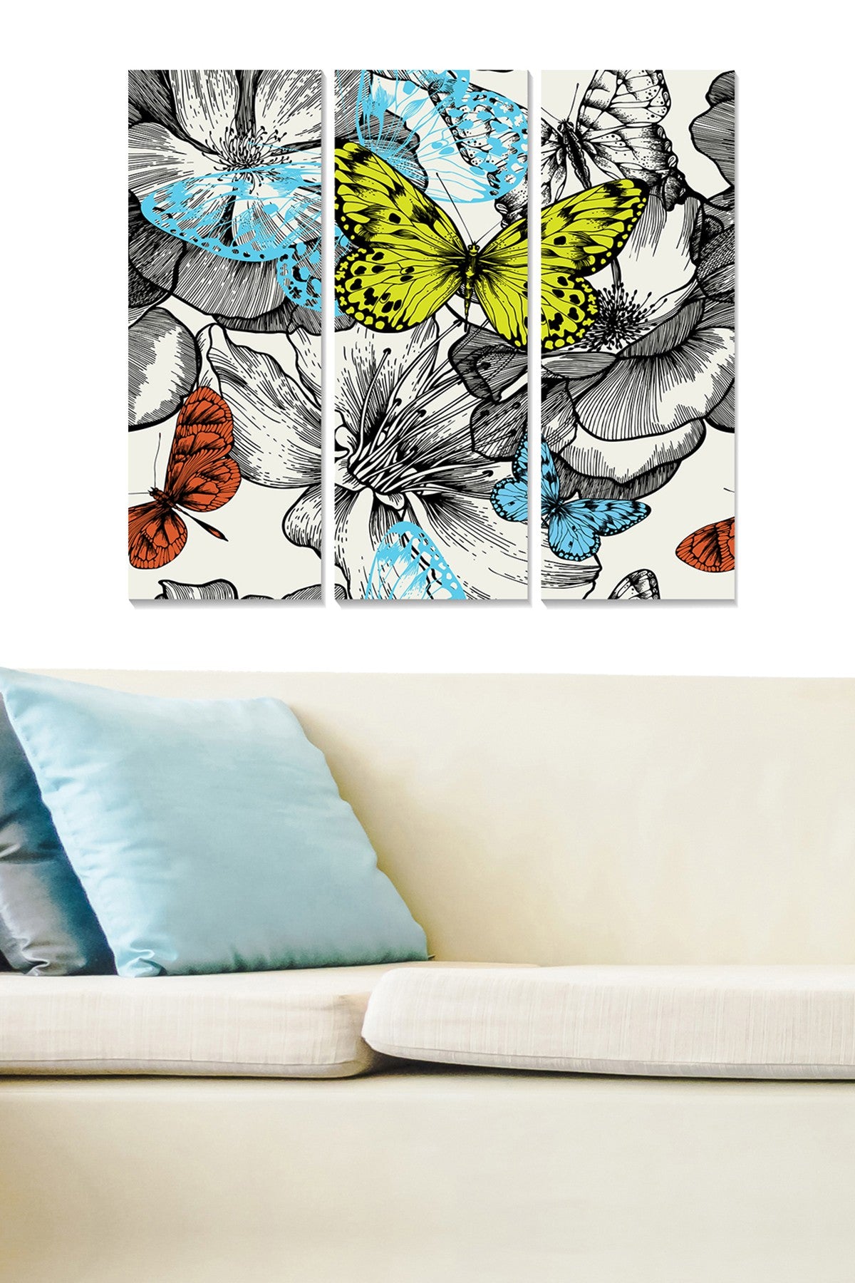 Quadro Decorativo em MDF Multicolor (Conjunto de 3 Peças) – 20 x 50 cm cada, Total 70 x 50 cm, Espessura 3 mm