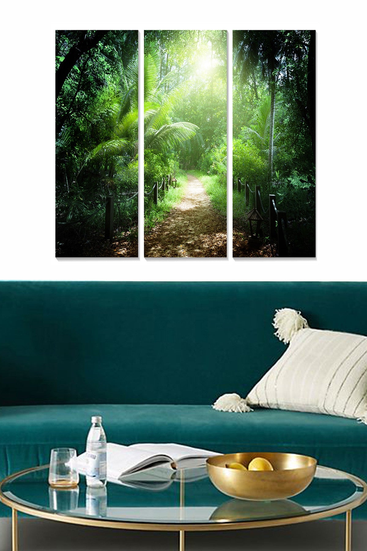 Conjunto de Quadros Decorativos em MDF Multicolor (3 Peças) – 20x50 cm cada, Total 70x50 cm, Espessura 3 mm