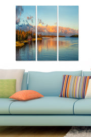 Quadro Decorativo em MDF Multicolor – Conjunto de 3 Peças (20x50 cm cada, 70x50 cm total)