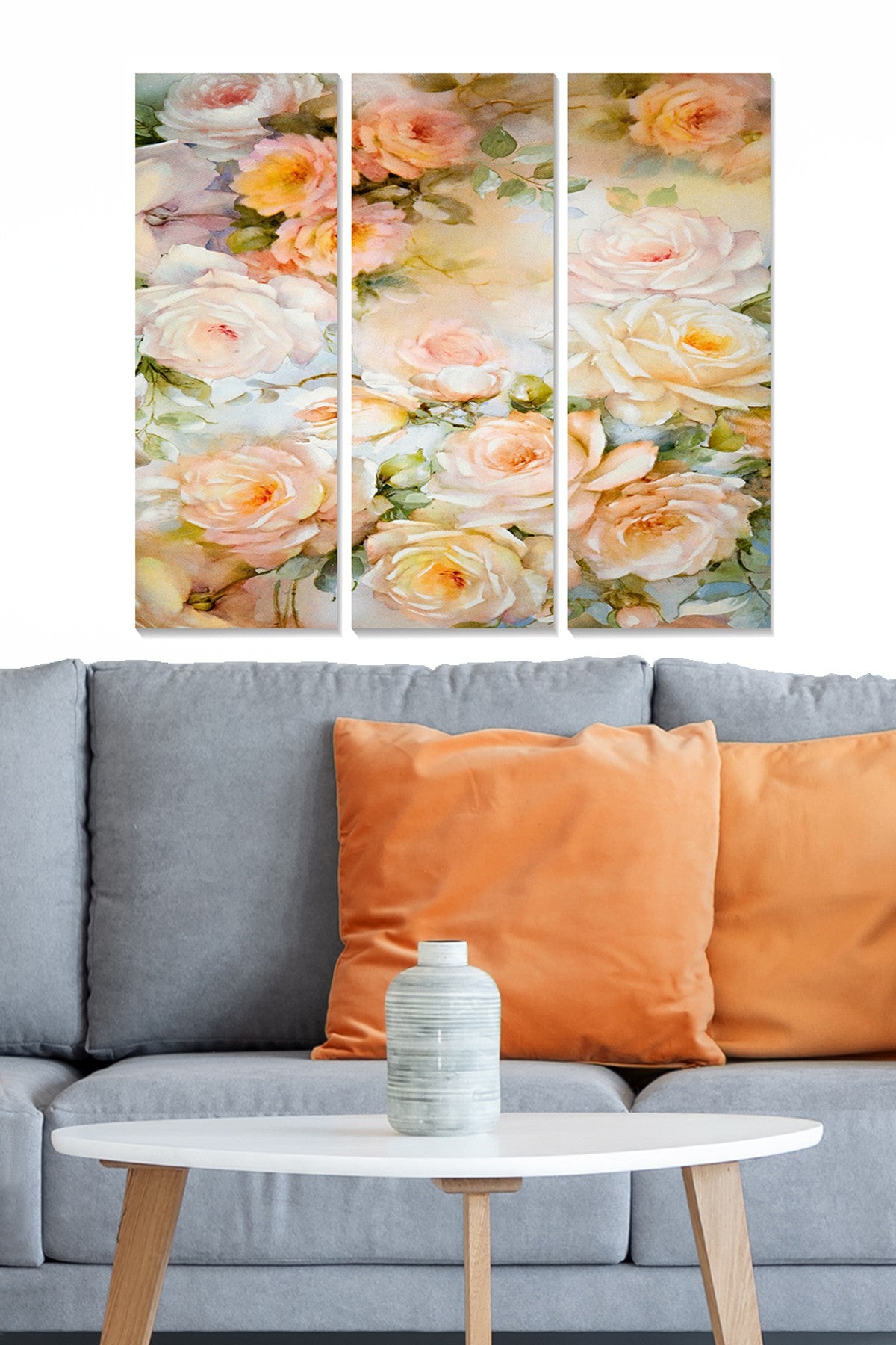 Tríptico Decorativo em MDF 3 mm Multicolorido – 70x50 cm (3 Peças)