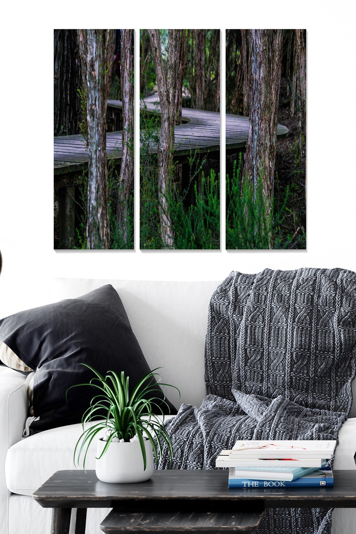 Conjunto de 3 Quadros Decorativos em MDF Multicolor – 20 x 50 cm cada (70 x 50 cm total), MDF 3 mm