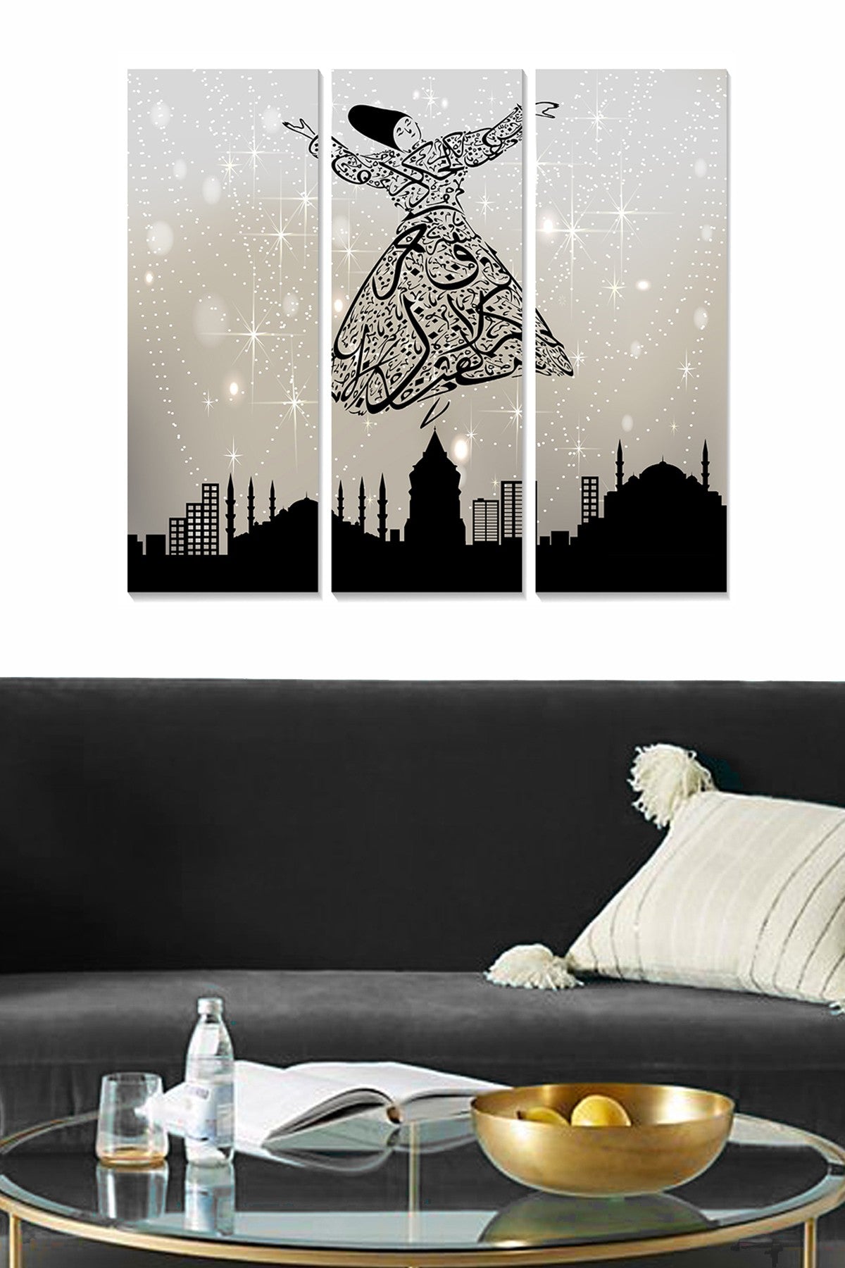 Conjunto de 3 Quadros Decorativos em MDF Multicolor – 20x50 cm cada (Total 70x50 cm), Espessura 3 mm