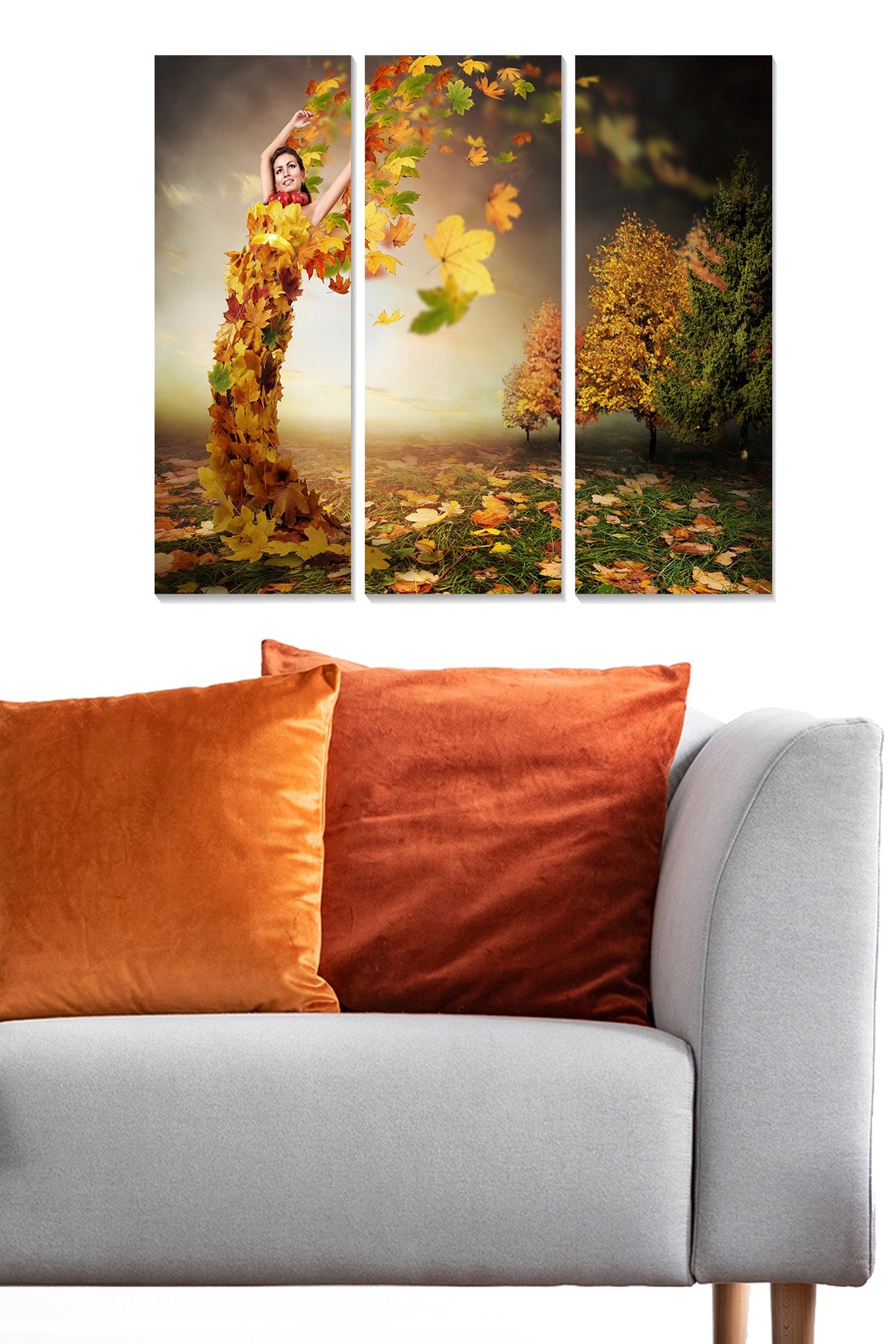 Conjunto de 3 Quadros Decorativos em MDF Multicolor – Total 70x50 cm (20x50 cada), Espessura 3 mm