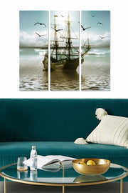 Quadro Decorativo MDF 3 Peças Multicolor 70x50 cm (Espessura 3 mm)