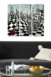 Conjunto de Quadros Decorativos em MDF Multicolor (3 Peças) 70x50 cm – Espessura 3 mm (20x50 cm cada)