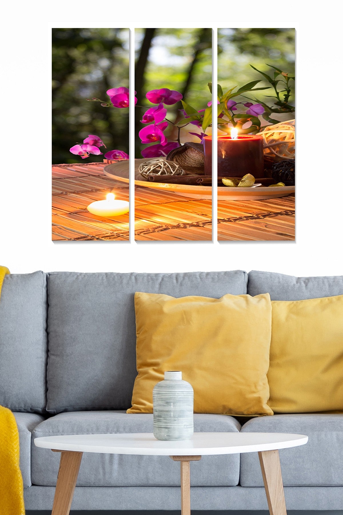 Quadro Decorativo em MDF Multicolor – Conjunto de 3 Peças (3 mm), 20 x 50 cm cada, 70 x 50 cm total