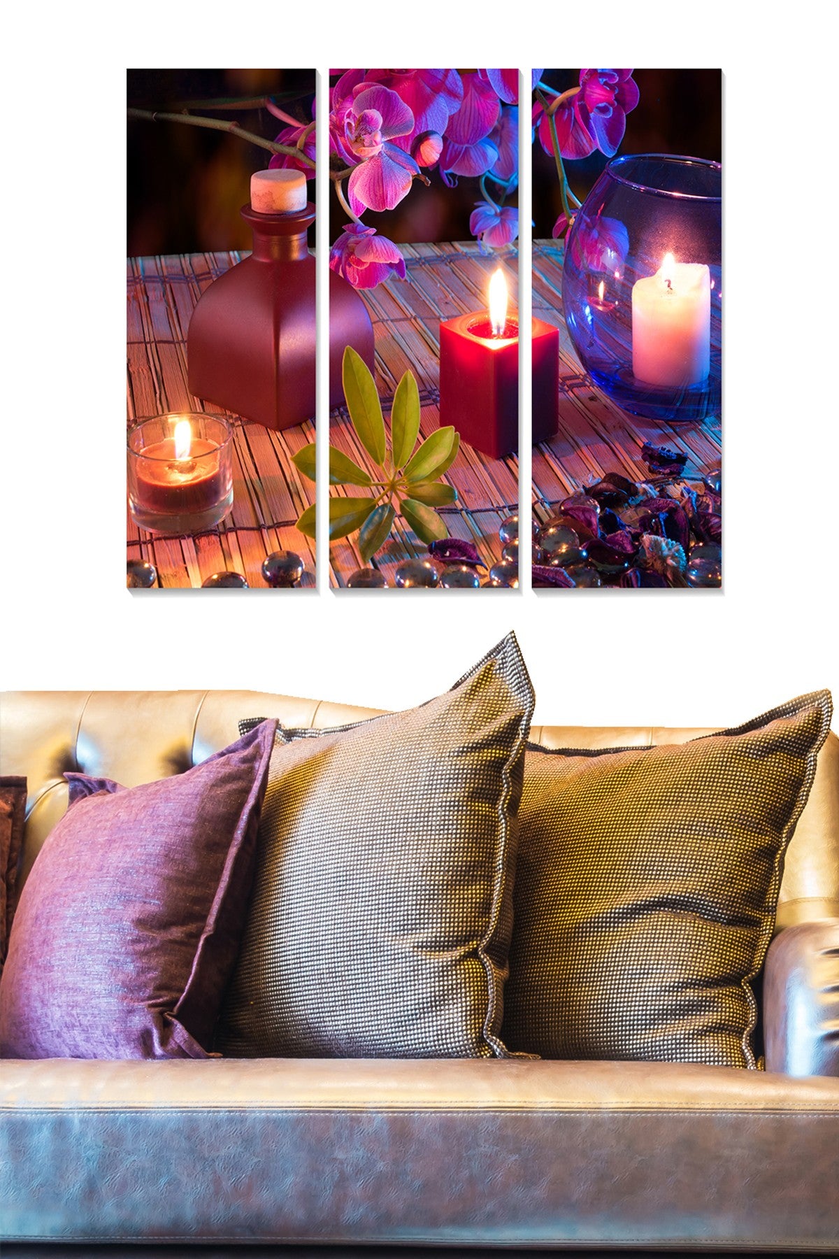 Quadro Decorativo em MDF Multicolor (Conjunto de 3 Peças) – 70 x 50 cm