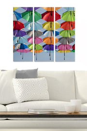 Quadro Decorativo em MDF Multicolor – Conjunto de 3 Peças (20x50 cm cada) – Tamanho Total 70x50 cm