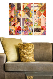 Quadro Decorativo em MDF Multicolor – Conjunto de 3 Peças (70x50 cm), Espessura 3 mm