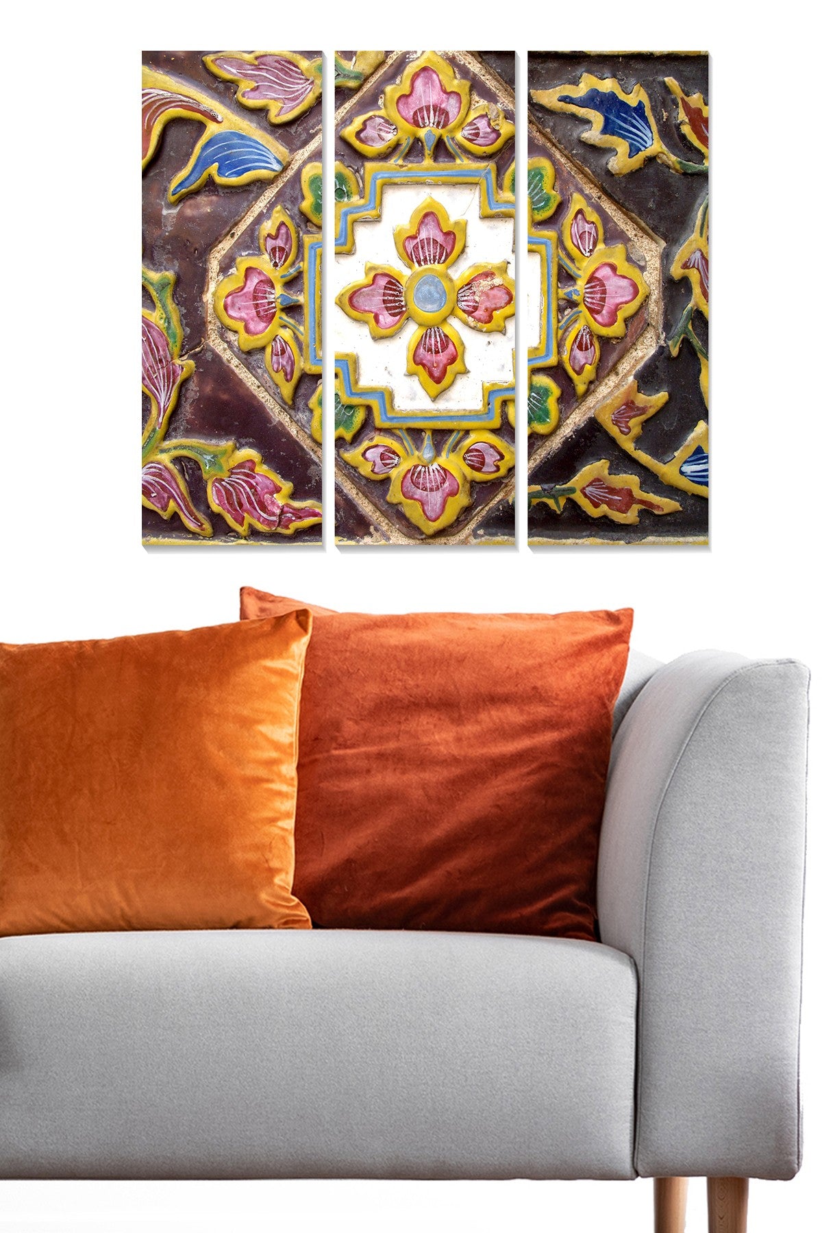 Quadro Decorativo em MDF Multicolor – Conjunto de 3 Peças, 70 x 50 cm (total), 3 mm