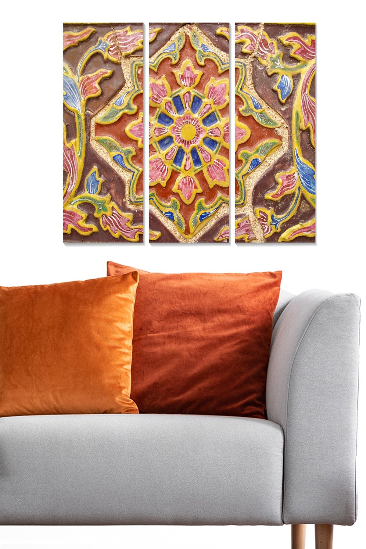 Quadro Decorativo em MDF Multicolor – Conjunto de 3 Peças (20x50 cm cada), Tamanho Total 70x50 cm, Espessura 3 mm