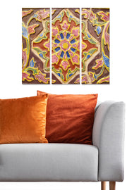 Quadro Decorativo em MDF Multicolor – Conjunto de 3 Peças (20x50 cm cada), Tamanho Total 70x50 cm, Espessura 3 mm