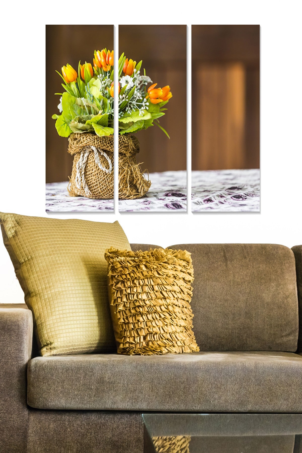 Quadro Decorativo em MDF Multicolor (Conjunto de 3) – 70 x 50 cm (20 x 50 cm cada), Espessura 3 mm | MDF155583701