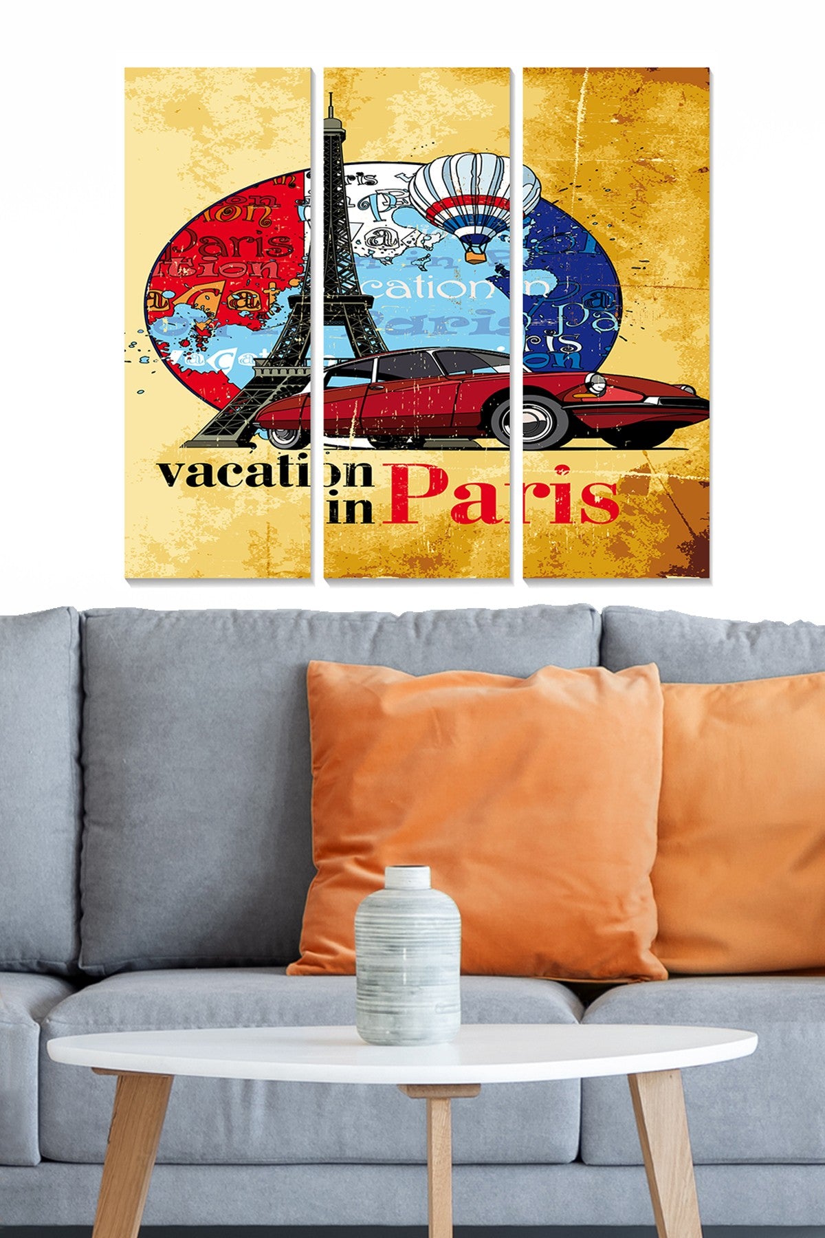 Conjunto de Quadros Decorativos em MDF (3 Peças) Multicolorido – 70x50 cm (20x50 cm cada), espessura 3 mm