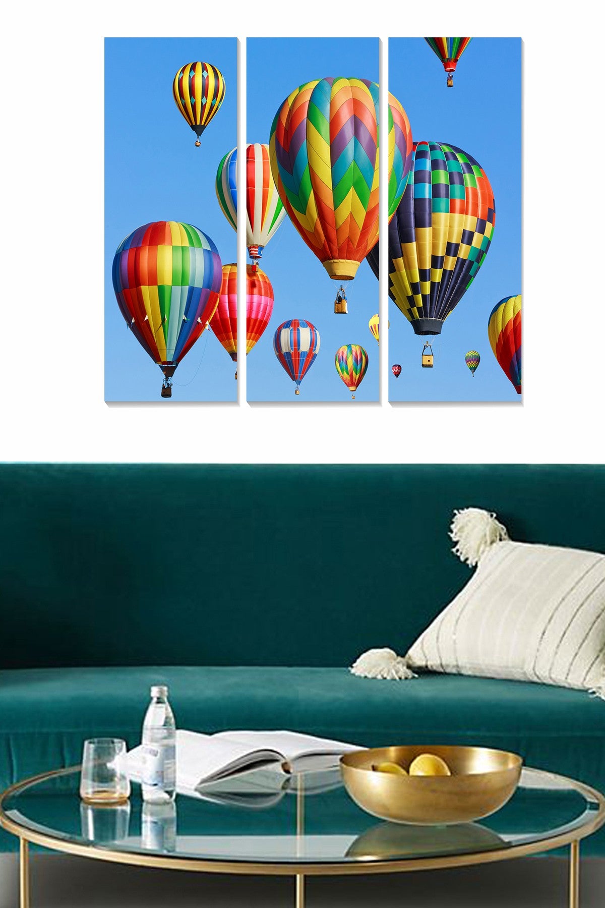 Quadro Decorativo em MDF Multicolor – Conjunto de 3 Peças, 70x50 cm (3 mm)