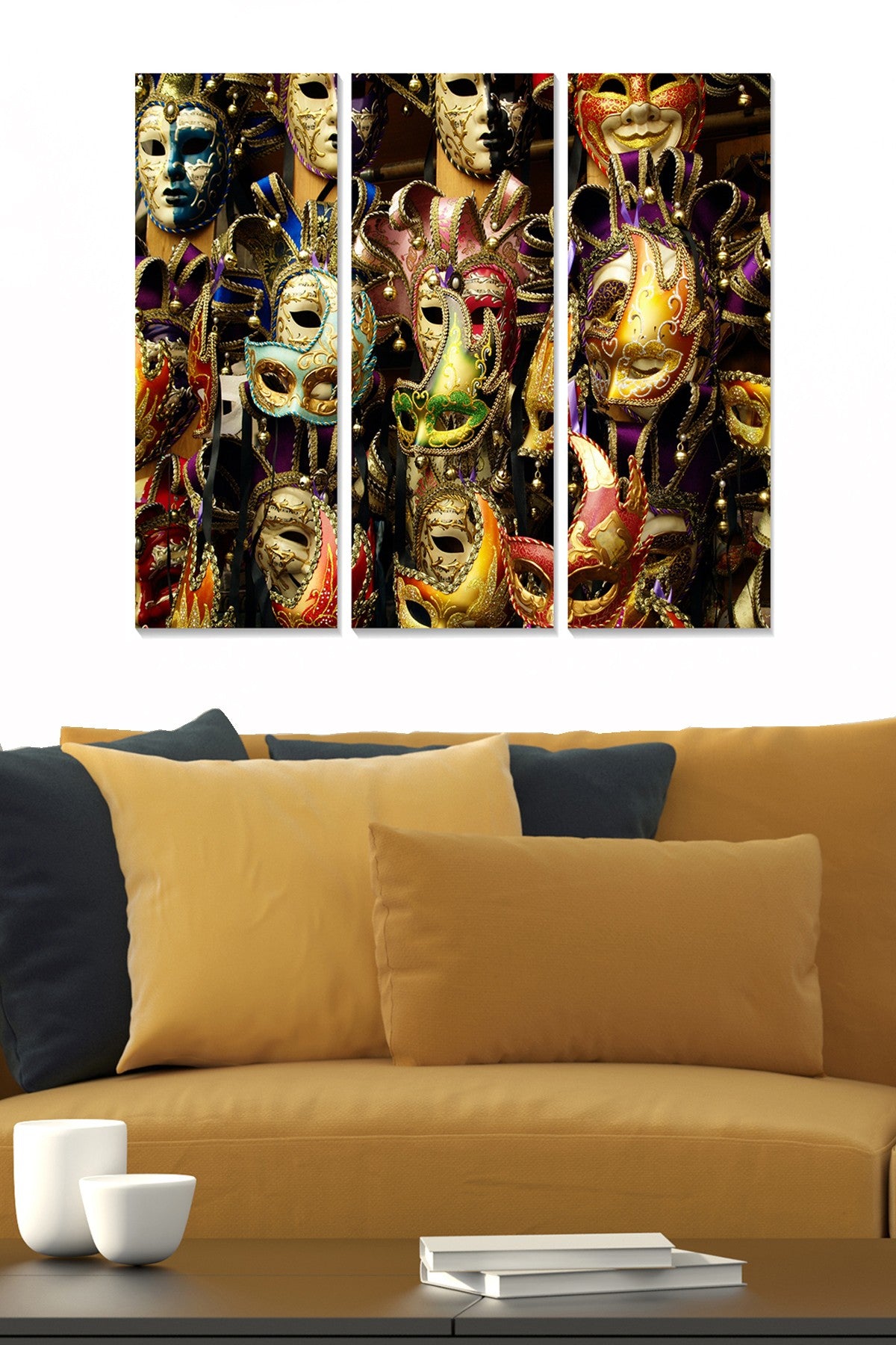 Quadro Decorativo em MDF Multicolor — Conjunto de 3 Peças (70 x 50 cm) | 100% MDF, 3 mm