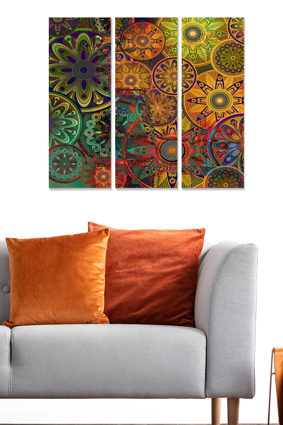 Quadro Decorativo em MDF Multicolor – Conjunto de 3 Peças (20x50 cm cada) | Tamanho Total 70x50 cm | Espessura MDF 3 mm