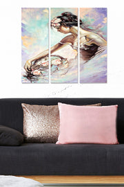 Quadro Decorativo em MDF Multicolorido – 3 Peças (20x50 cm cada), Total 70x50 cm, Espessura 3 mm