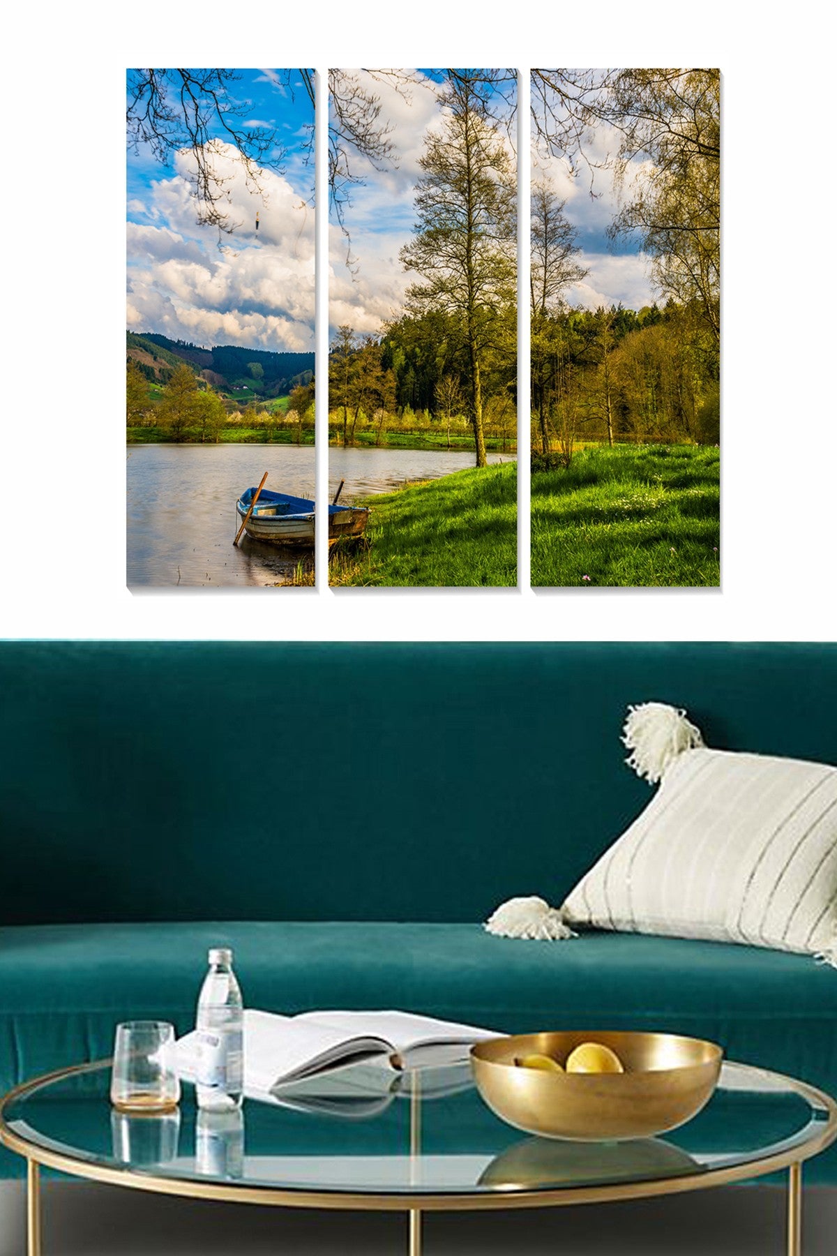 Conjunto de Quadros Decorativos em MDF Multicolor (3 Peças) – 20x50 cm cada, total 70x50 cm, espessura 3 mm