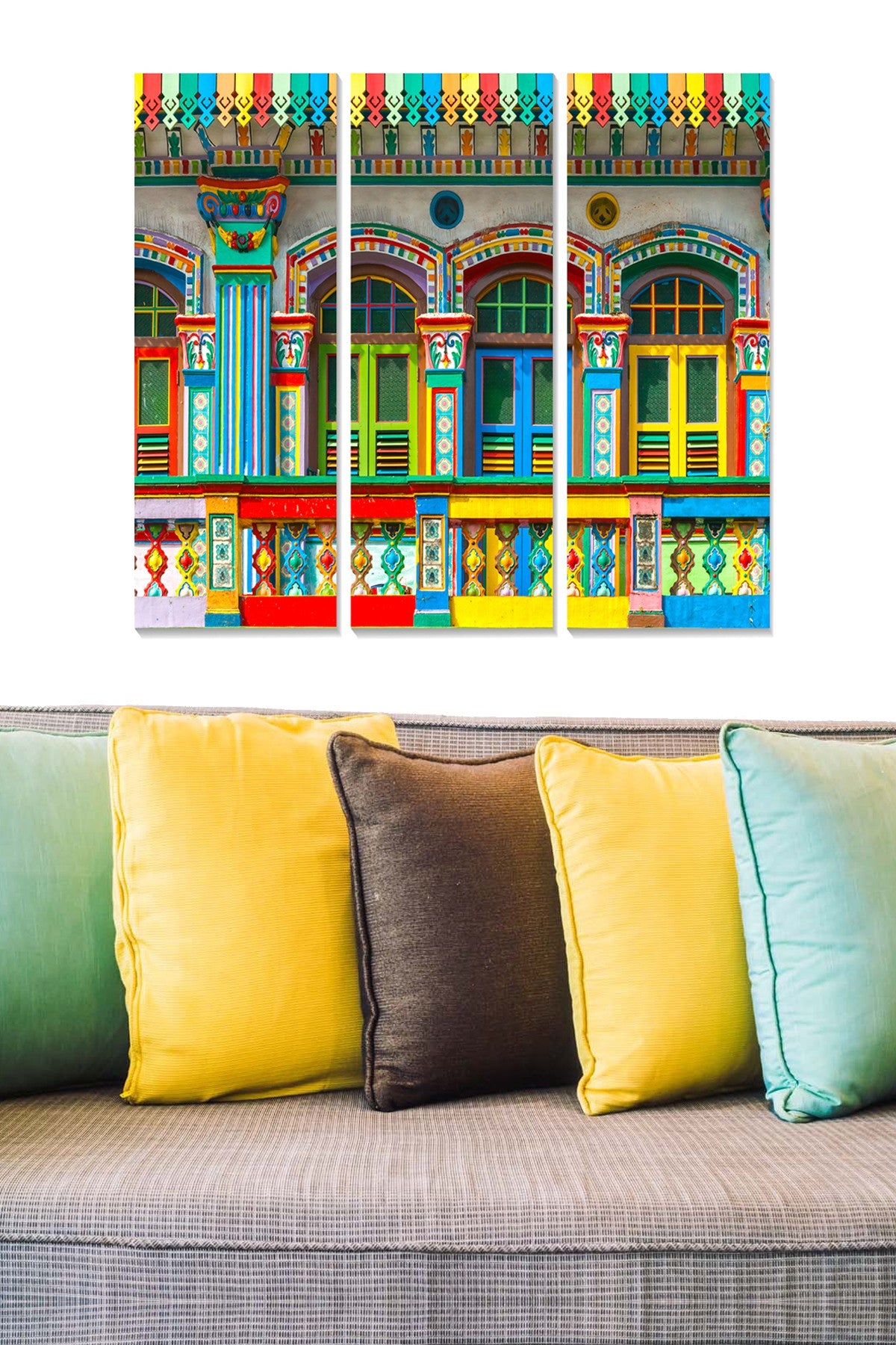 Tríptico em MDF Multicolor 70x50 cm (3 Peças, Espessura 3 mm) - MDF163044812