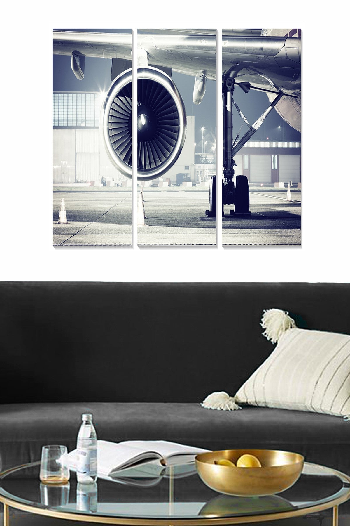 Conjunto de 3 Quadros Decorativos em MDF Multicolor – 70x50 cm (cada 20x50 cm), espessura 3 mm