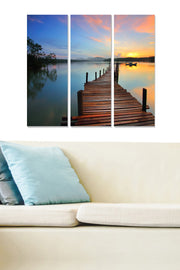 Quadro Decorativo Triplo em MDF 100% (3 mm) – Multicolor, 3 Peças 20x50 cm (Total 70x50 cm)