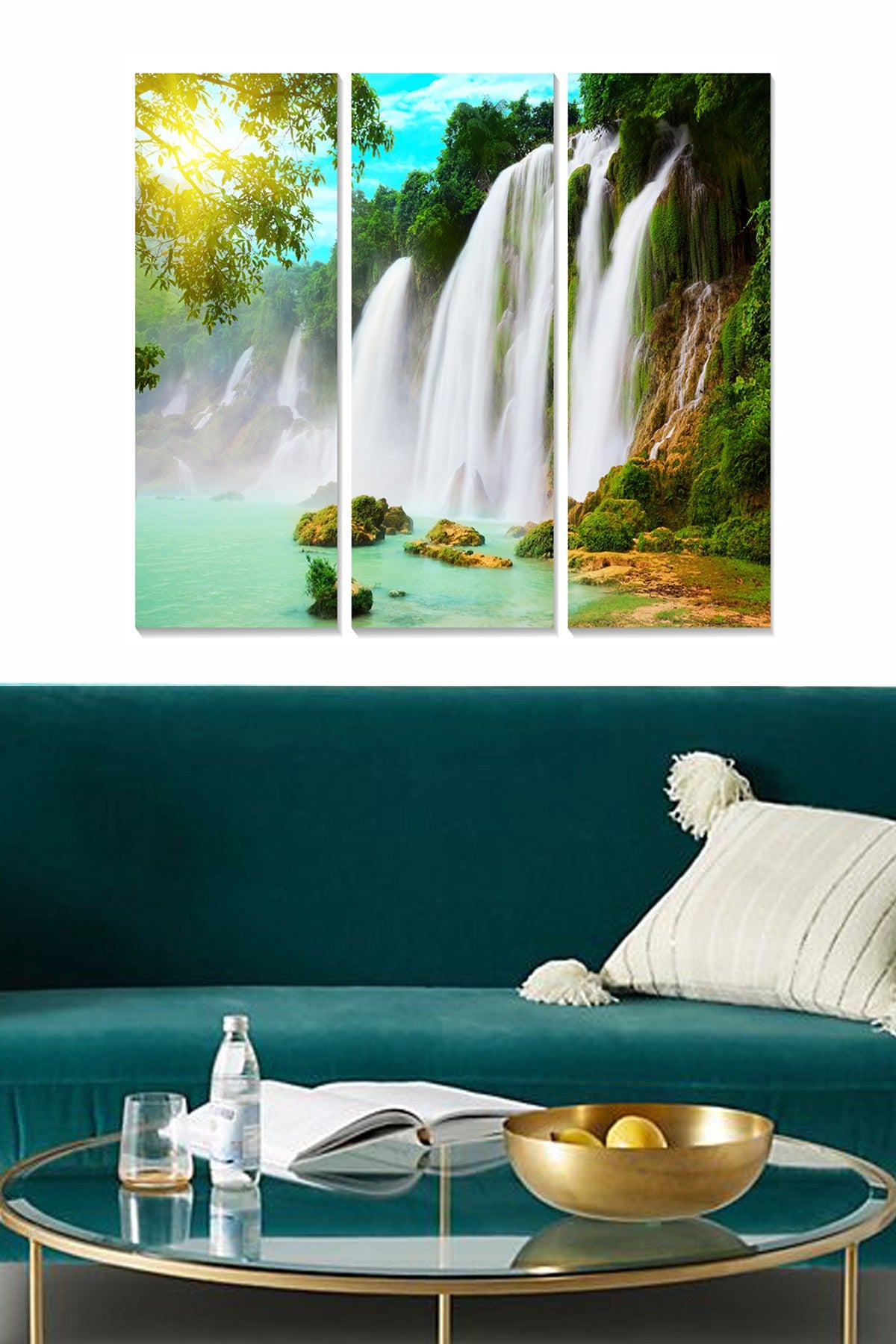 Quadro Decorativo em MDF Multicolor – 3 Peças 20x50 cm (Total 70x50 cm), MDF 3 mm – MDF163632