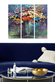 Quadro Decorativo em MDF Multicolor – Conjunto de 3 Peças (20x50 cm cada, total 70x50 cm, espessura 3 mm)