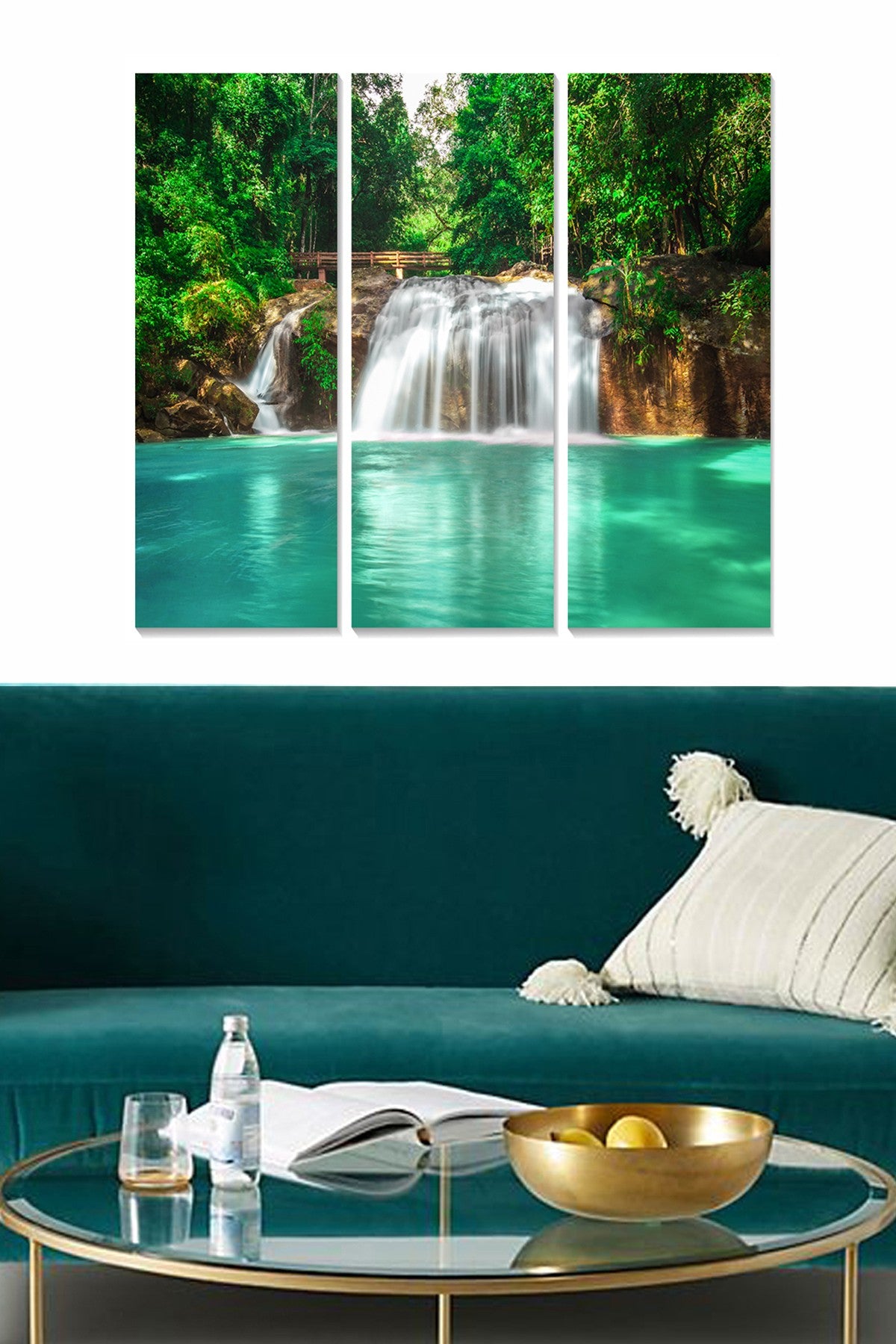 Conjunto de Quadros Decorativos em MDF, 3 Peças, Multicolor, 70x50 cm (3x 20x50), 3 mm de espessura