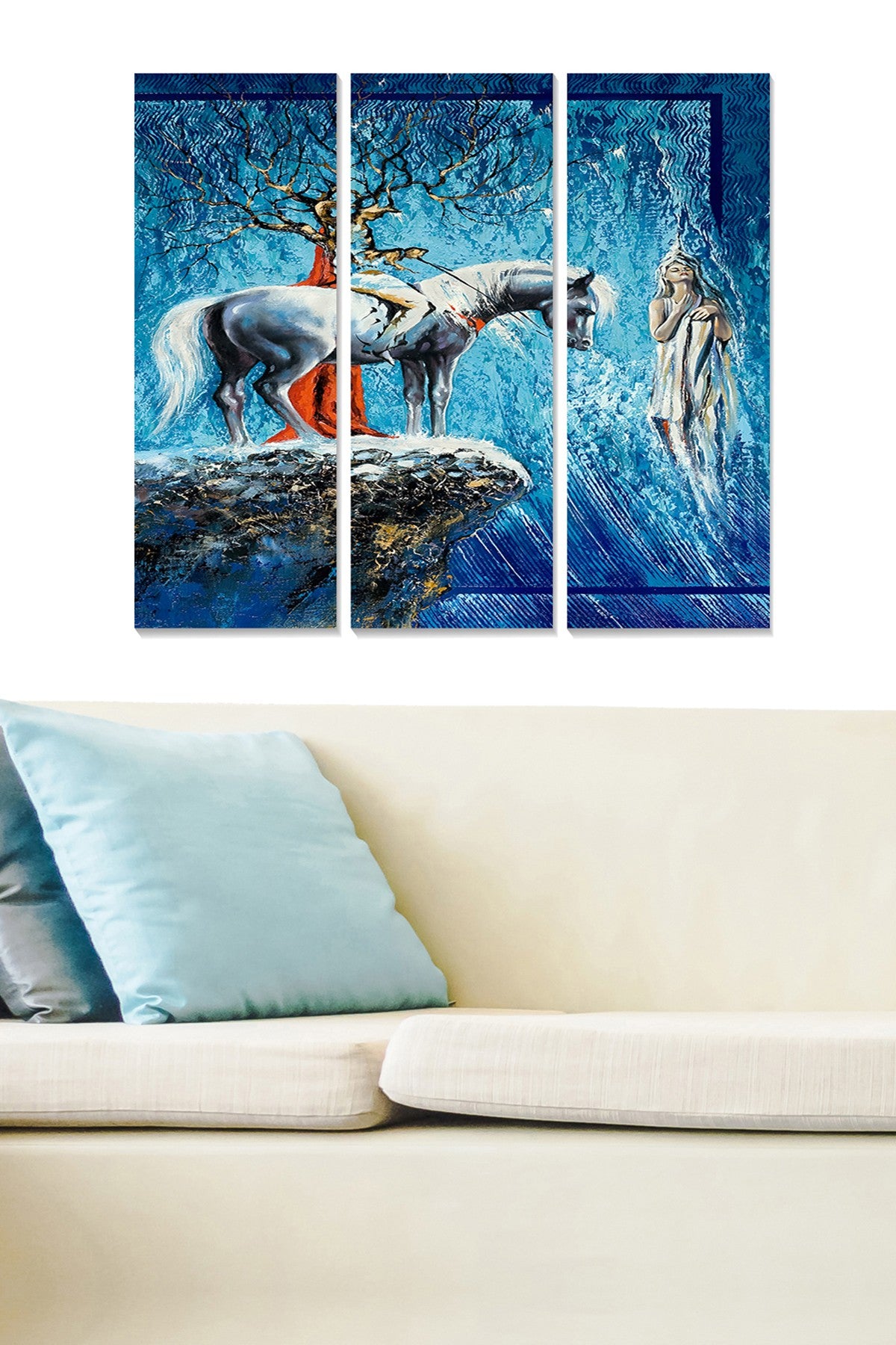 Quadro Decorativo em MDF Multicolor (Conjunto de 3 Peças) – 20x50 cm cada, Total 70x50 cm, 100% MDF (3 mm)